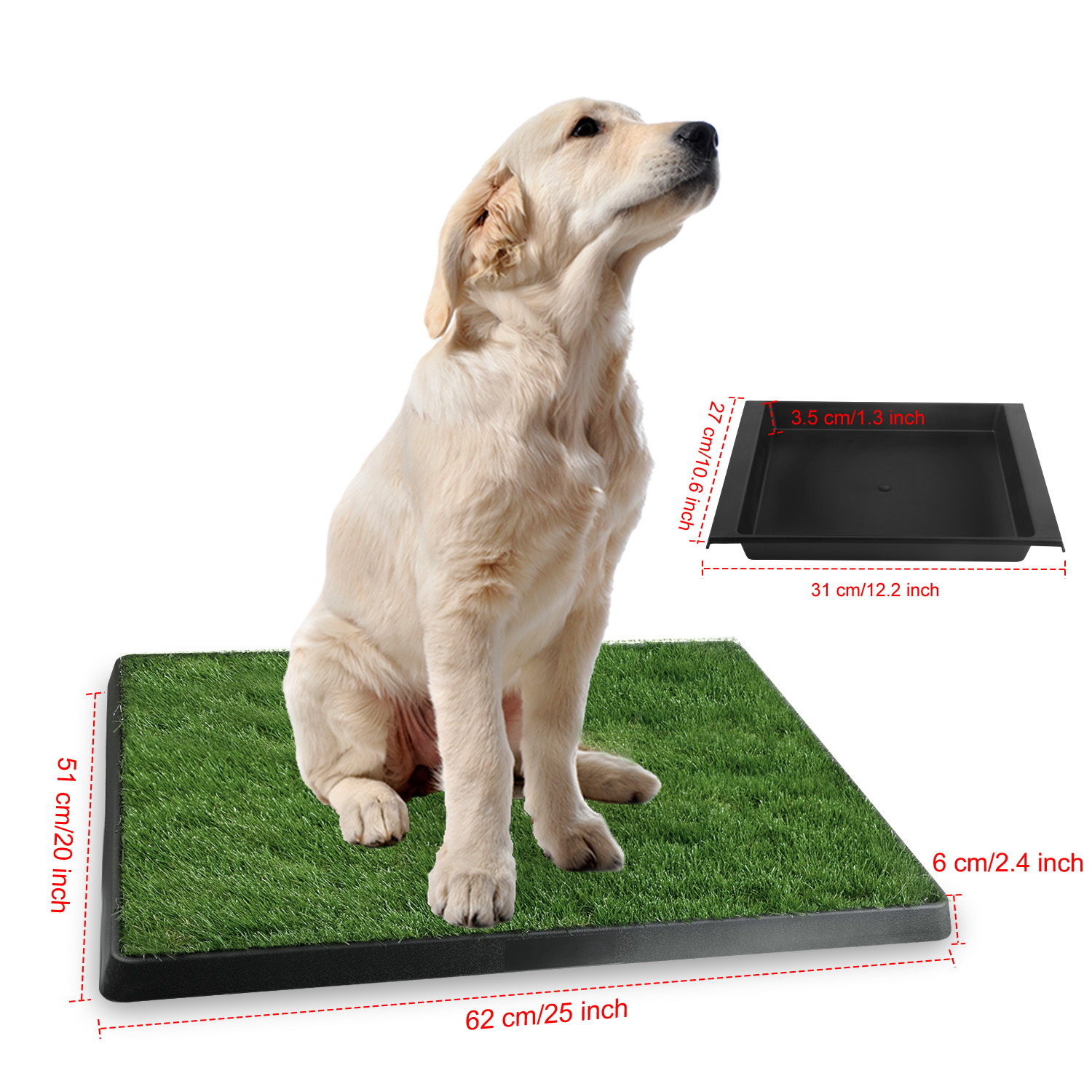 Dog Potty Training Artificial Grass Pad Pet Cat Toilet Trainer Mat Puppy Loo Tray Turf For Small Medium Dogs Indoor Outdoor Use — image 1