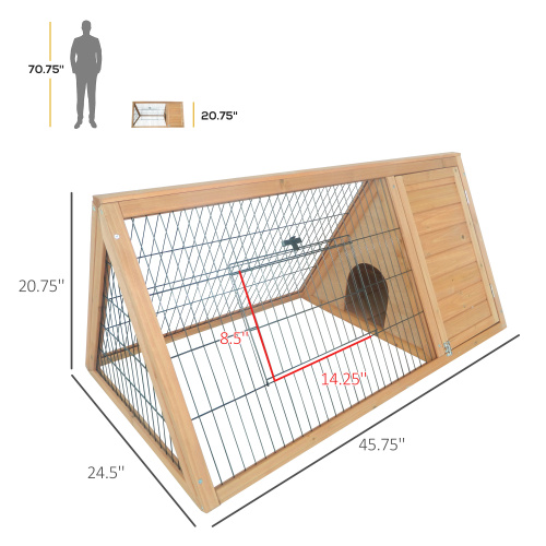 Wooden A-frame Outdoor Rabbit Cage Small Animal Cage — image 7