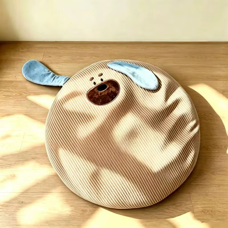Round Padded Pet Bed for Felines and Canines, Thick Cotton Fill and High-Density Textile Shell Above Cool Hard Ground KXRE — image 6