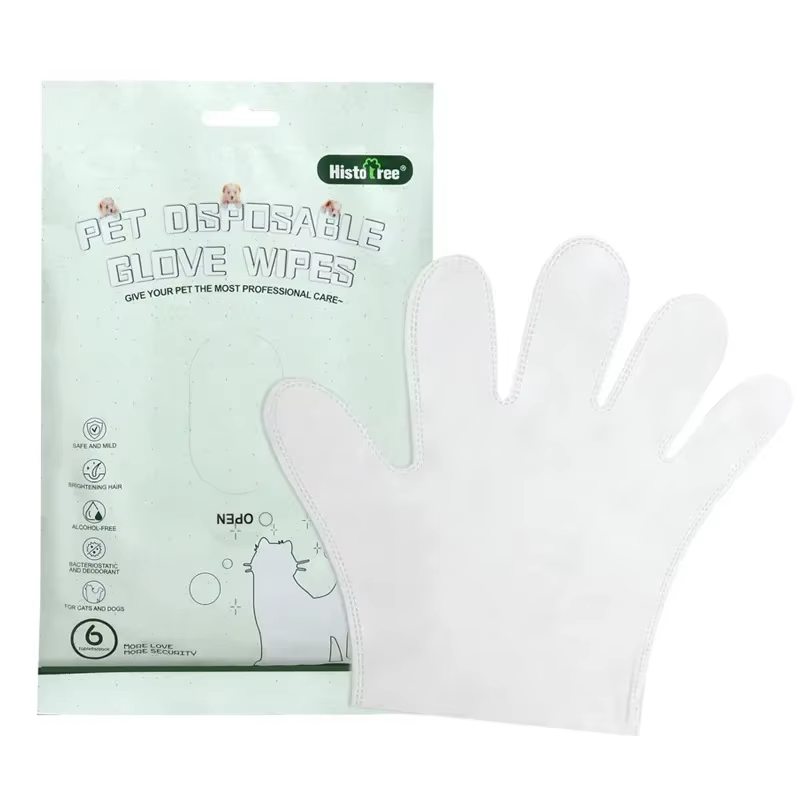 6PCS Cat Dog Disposable Glove Towels Pet Wash Free Glove No Rinse Washing Gloves Towels Deodorizing Dry Cleaning Wet Towels — image 6