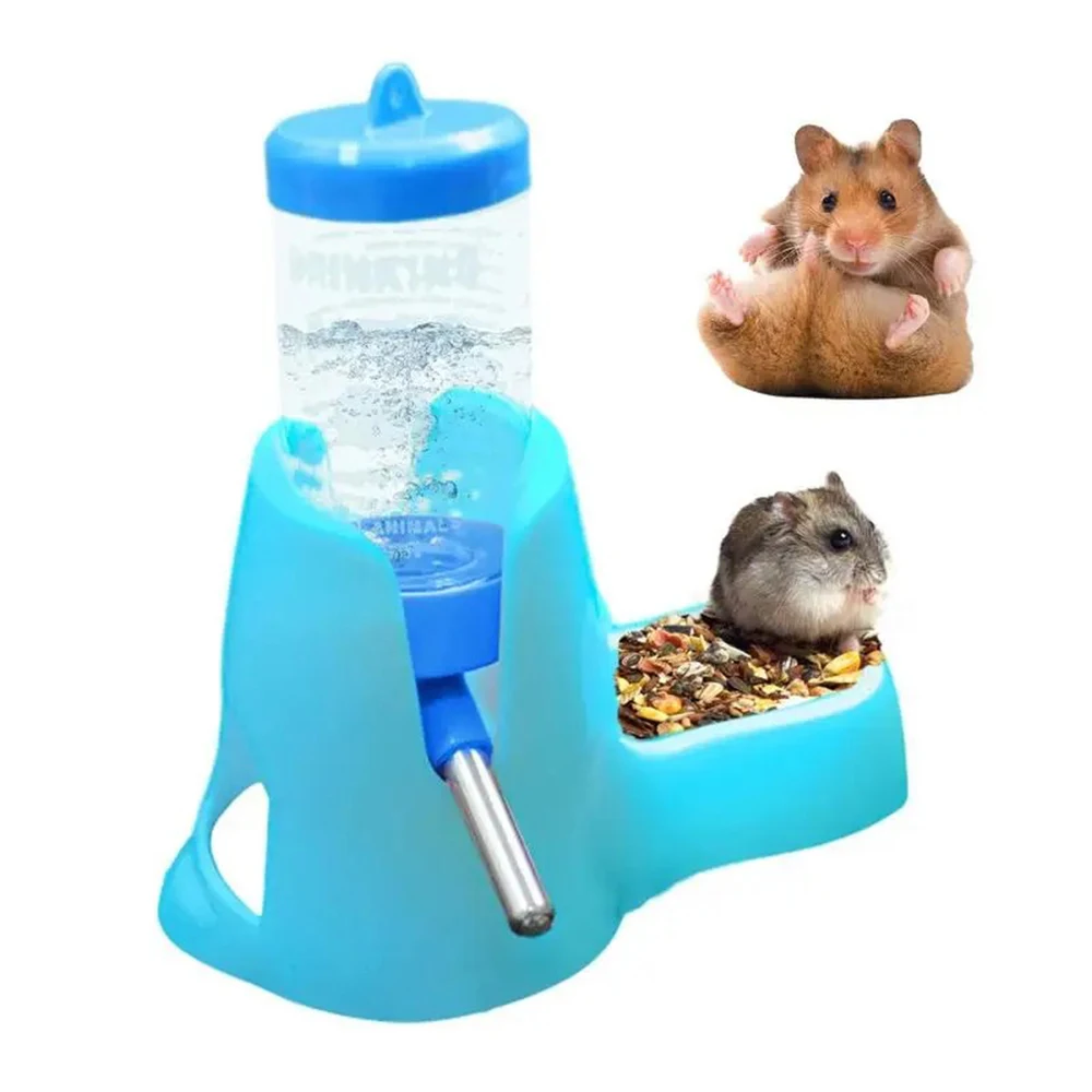 Dispensador Automático de Agua para Roedores Pequeño Animal Botella de Bebida con Contenedor de Alimento y Comida — imagen 1
