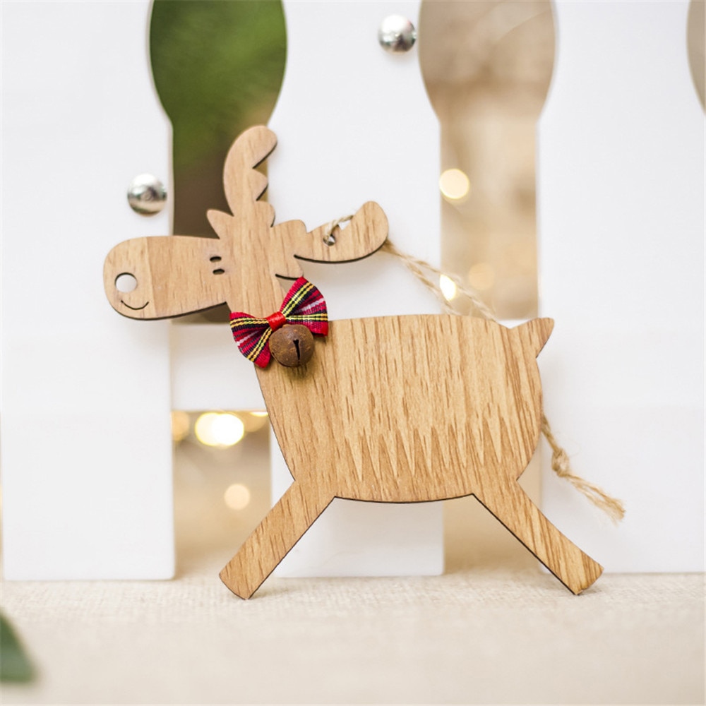 Cristal de Cervatillo en Madera para Collares y Decoraciones Navideñas DIY para Árbol de Navidad Regalo para Niños Colgantes Ornamentos Navideños — imagen 2
