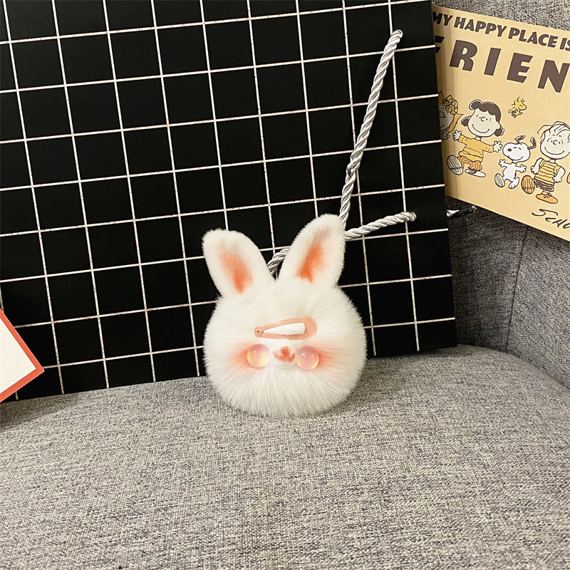 Cute Bunny Plush Key Chain Girl Heart Cartoon Doll Bag Pendant Car Key Chain Gift Accessories — image 5