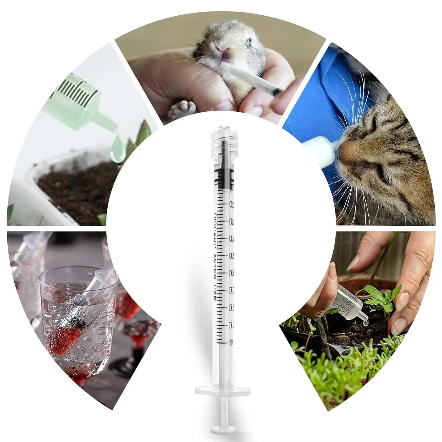 100 Unidades de Jeringa con Cierre de Luer, 1 ml/1 cc, Esterilizada para Muestreo Laboratorio y Alimentación de Mascotas — imagen 4