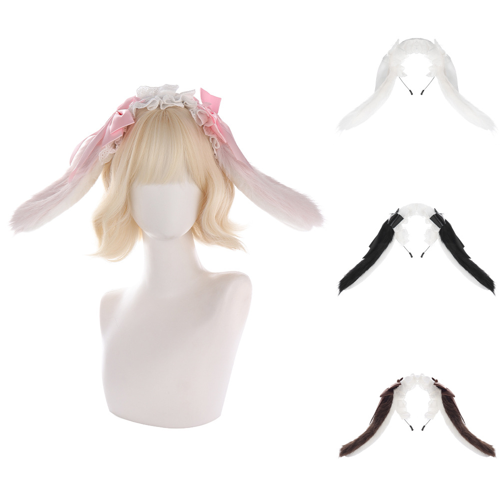 Palo de Orejas de Conejo de Halloween para Disfraz Prop Accesorio de Ropa de Cabeza con Orejas Grandes Lolita de Piel suave — imagen 2