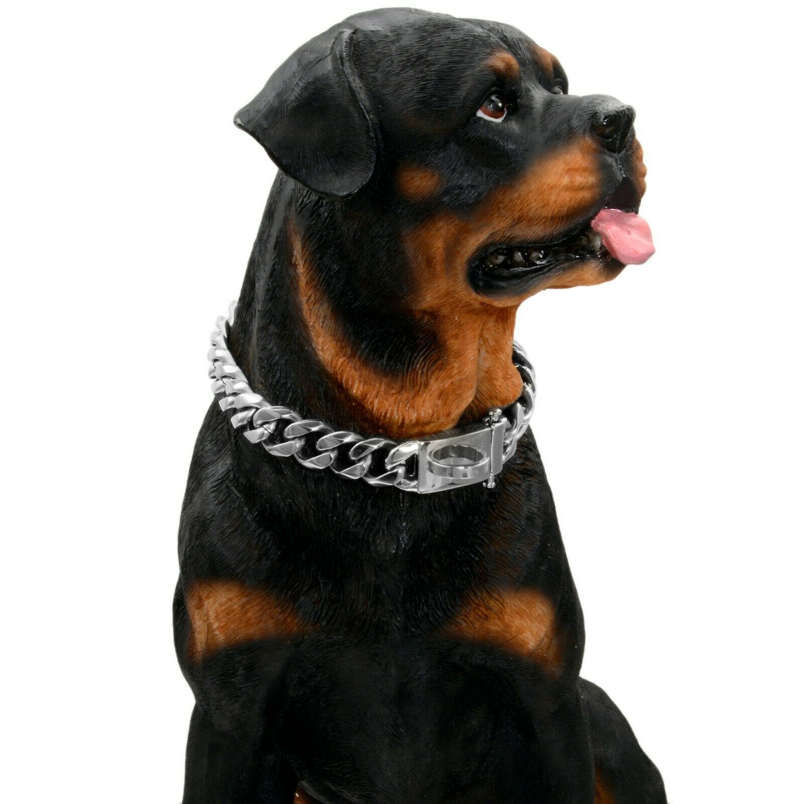 Gold Dog Chain Titanium Steel Six Side Grinding Chain Pet Dog Metal Collar — image 6