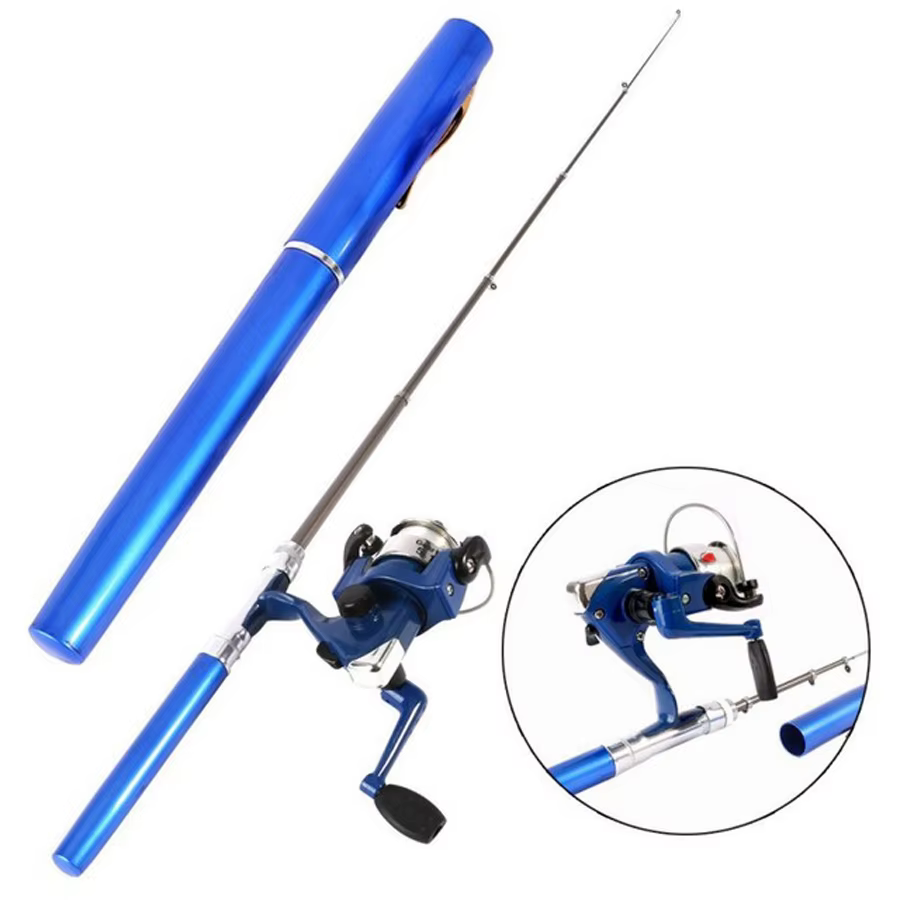 Pen Fishing Rod and Reel Combos Spinning Wheel Travel Rod Set 1M Mini Pocket Ice Rod with Reel for Fly Fish Sea Saltwater — image 2