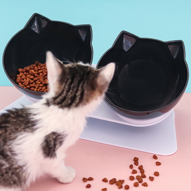 Neck Guard Cat Bowl One-Piece Double Bowl Pet Dog Bowl Oblique Mouth Anti-Overturning Cat And Dog Feeding Pet Bowl — image 2