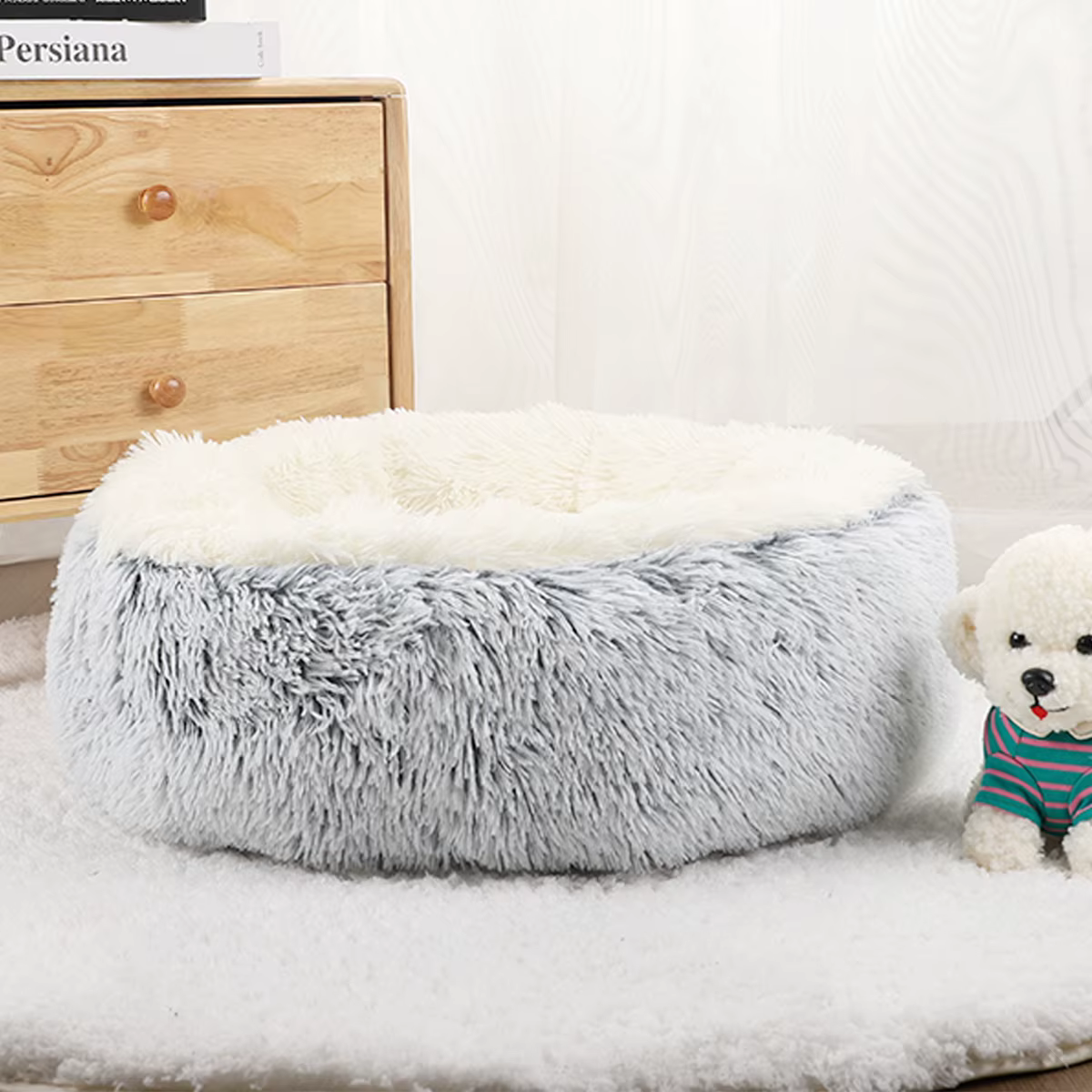 Donut Dog Bed for Large Dogs Plush Beds Pets Round Accessories Small Basket Sofa Baskets Pet Big Cushion Supplies Puppy Mat Cats — image 1