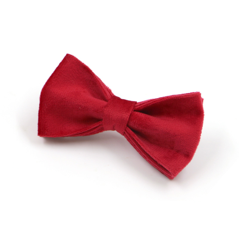Christmas Red Thick Velvet Gold Buckle Pet Collar Leash Bow Dog Poop Bag Set Christmas Pet Supplies — image 3