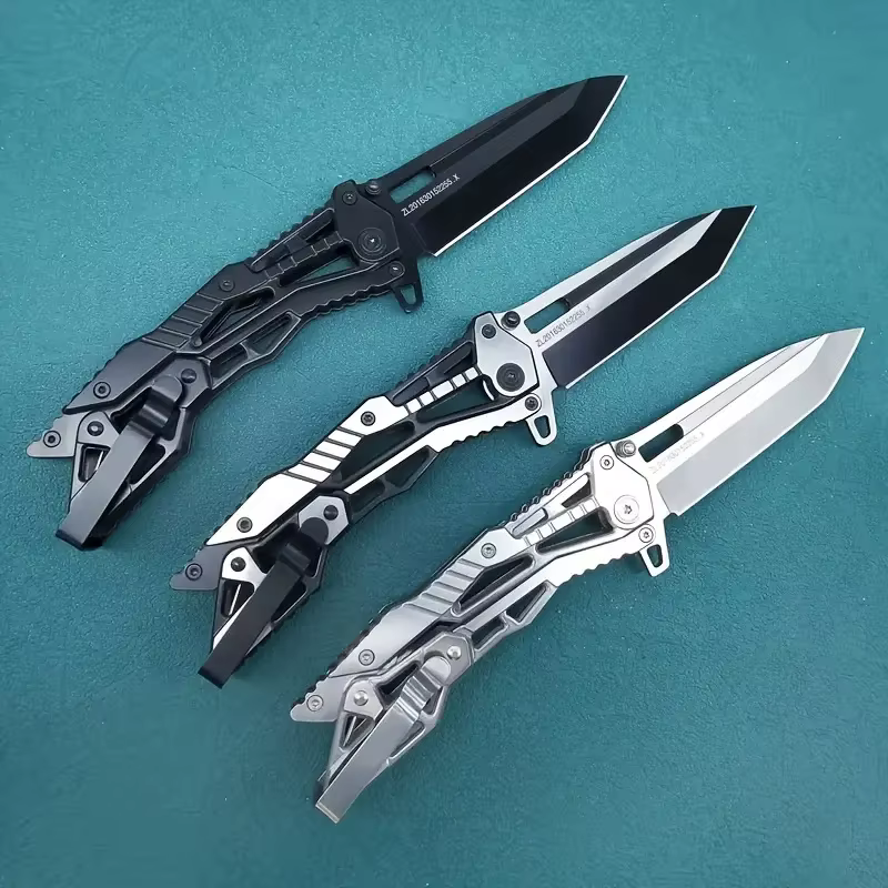 Multifunctional Mechanical Knife Wilderness Survival Knife Outdoor Camping Tool Full Stainless Steel Folding Knife — image 5
