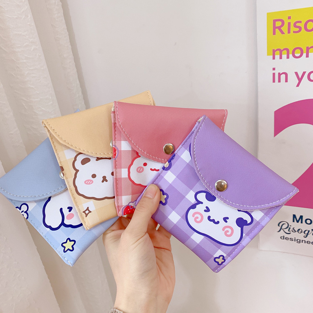 Japanese And Korean Girl Heart Ins Wind Large-Capacity Aunt Towel Storage Bag Cute Puppy New Bag Coin Purse Storage Bag — image 3