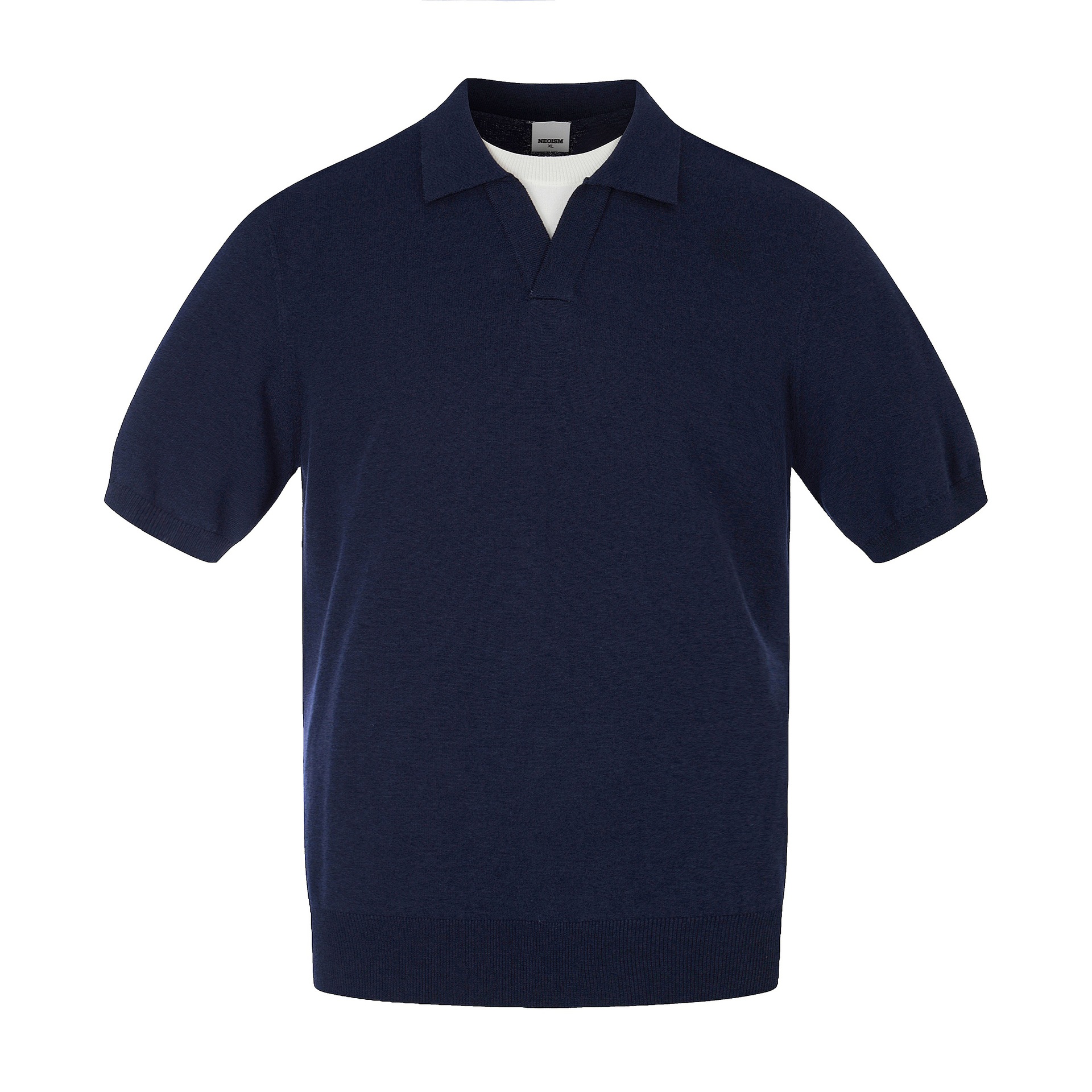 Casual Vintage-inspired Two-piece Look Loose Seagull Neck Knit Short Sleeve T-shirt for Men — image 10