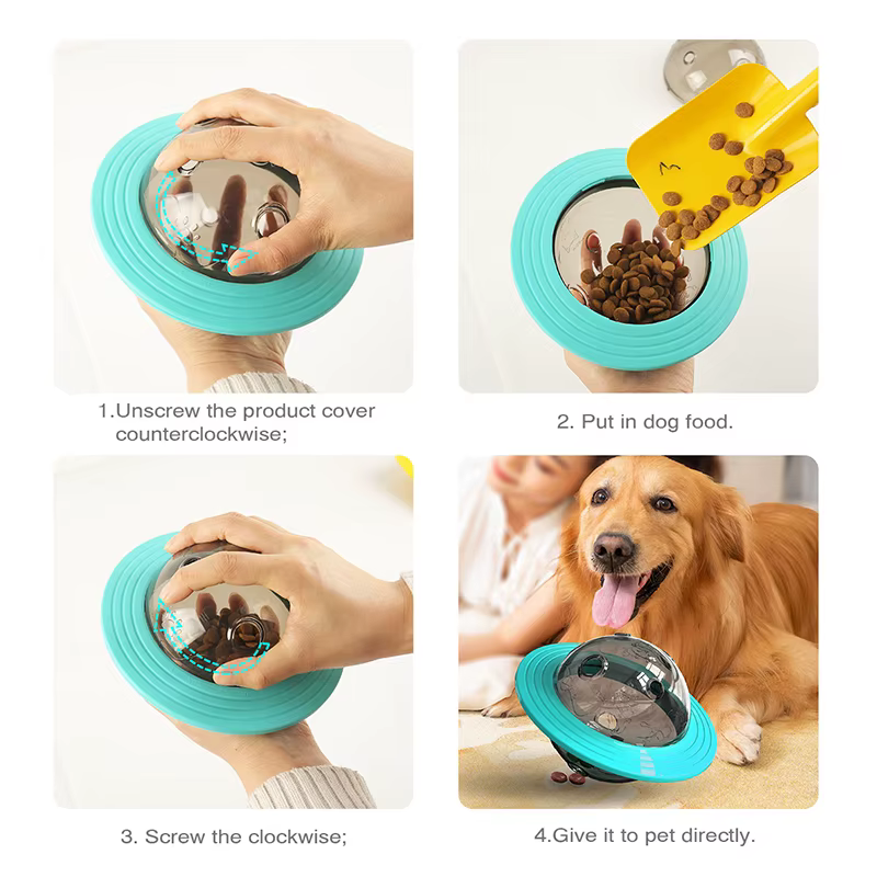 Dog Flying Saucer Toys Chew Leaking Slow Food Feeder — image 2