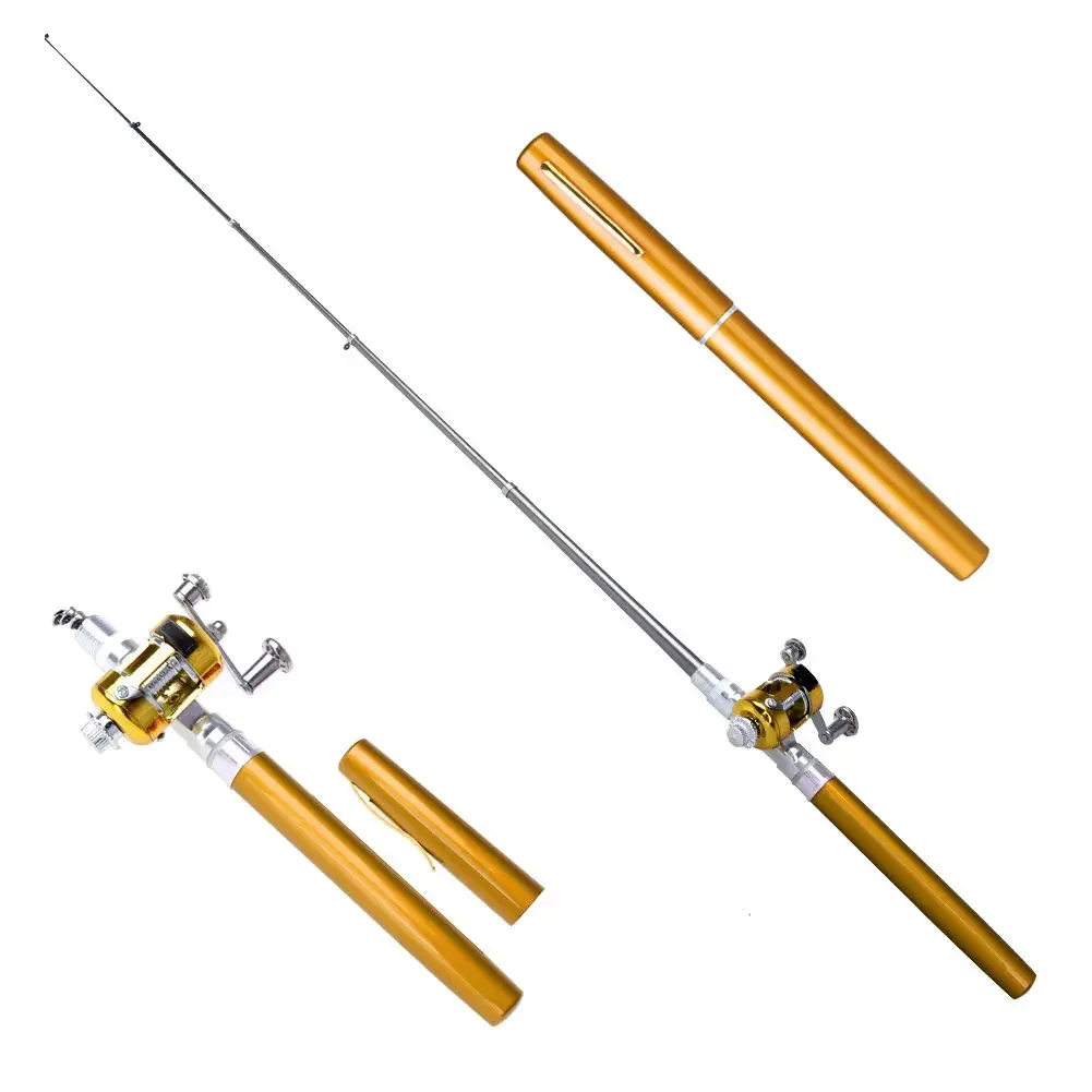 Outdoor Mini Fishing Rod Portable Pocket Telescopic Pole Pen Shape Folding Fishing Rod With Reel Wheel For River Lake Fishing — image 6
