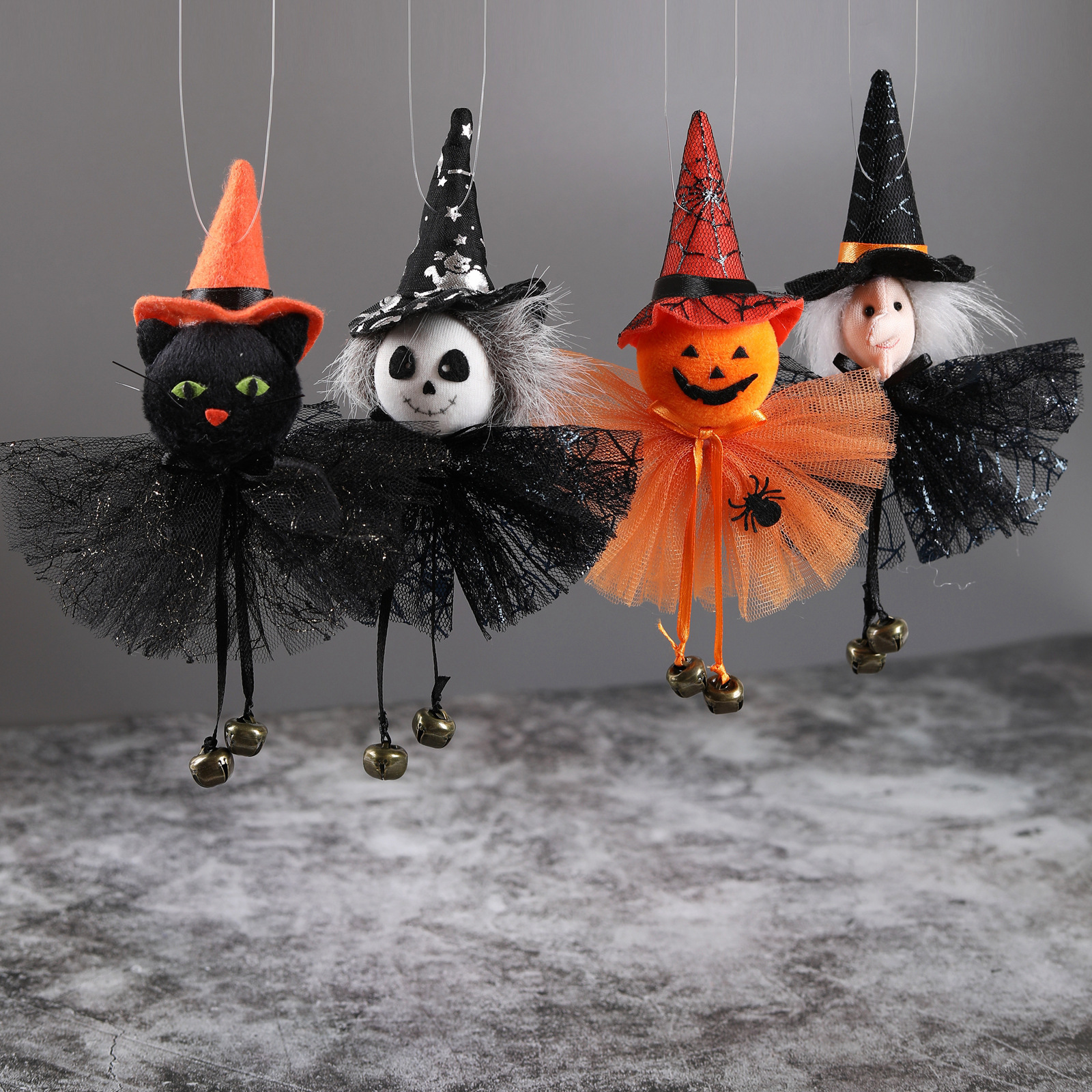 Halloween Decorations Party Bar Decor Pumpkin Ghost Witch Black Cat Hanging Ornaments Scary Witch Wall Hangings — image 2