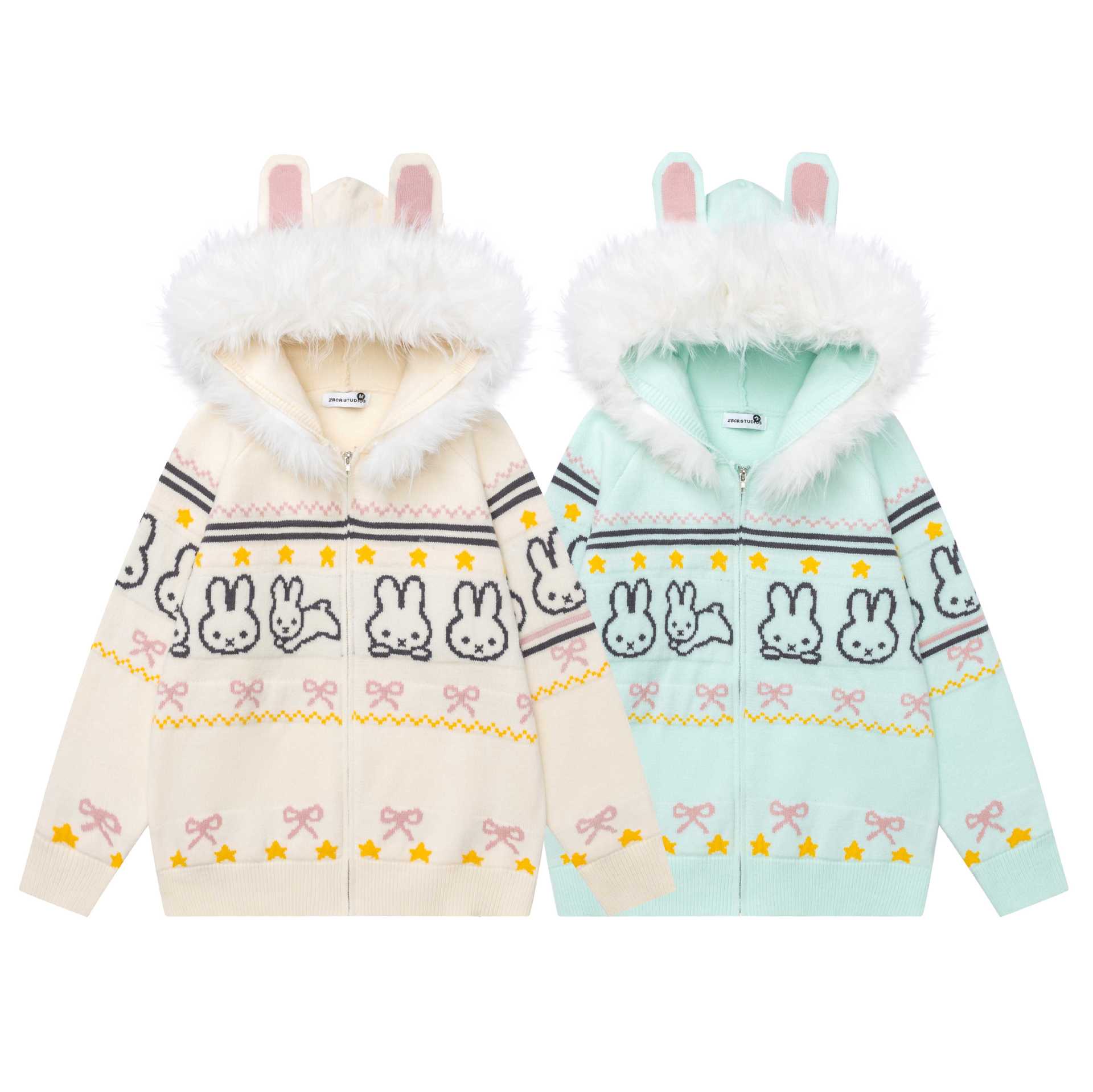 Jacquard rabbit plush sweater — image 6