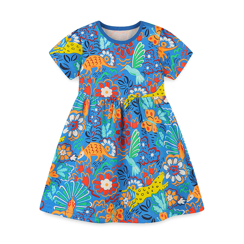 Cartoon animal print girls' dress — image 2
