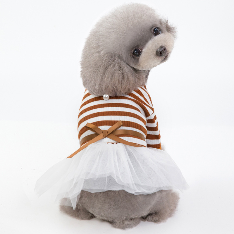 Pet Clothes Dog Clothes Spring And Summer New Dresses Pet Clothes Skirt Temperament Pit Yarn Skirt — image 1