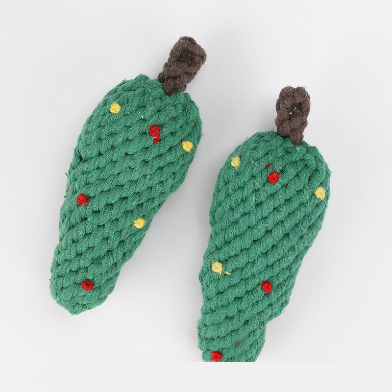 Pet Toys Christmas Series Christmas Combination Cotton Rope Toys Teeth Cleaning Teeth Grinding Dog Toys — image 4