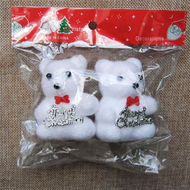 2Pzs/Bolsa Adorables Osos y Renos Navideños de Espuma Blanca para Colgar en el Árbol de Navidad, Regalo para Niños, Decoración del Hogar, Envío Gratis — imagen 5
