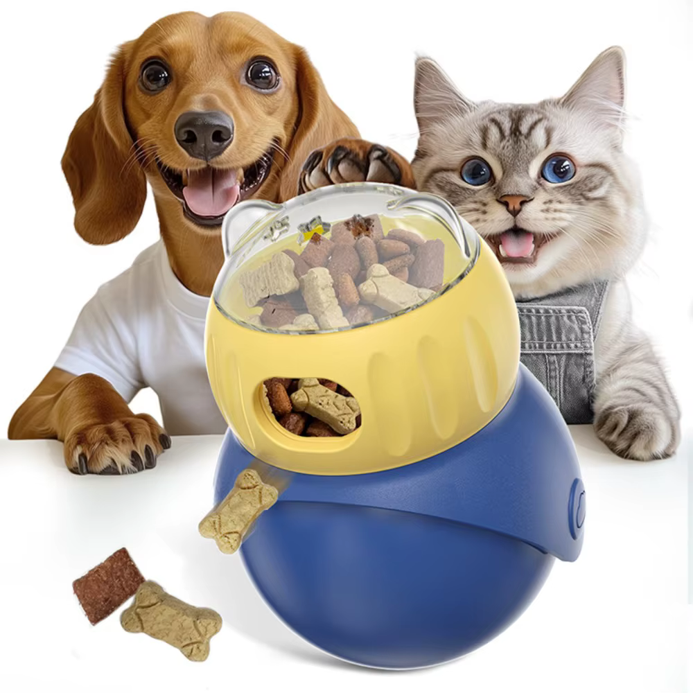Juguetes de rompecabezas para gatos con dispensador de golosinas ajustable, bolita de enriquecimiento resistente, alimentador lento interactivo, juguetes de ejercicio y persecución — imagen 3