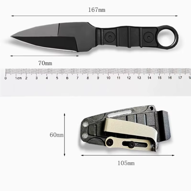 Professional Outdoor Survival Knife, EDC Fixed Blade with Sheath - High Hardness D2 Steel for Camping, Hunting & Self-Defense — image 6