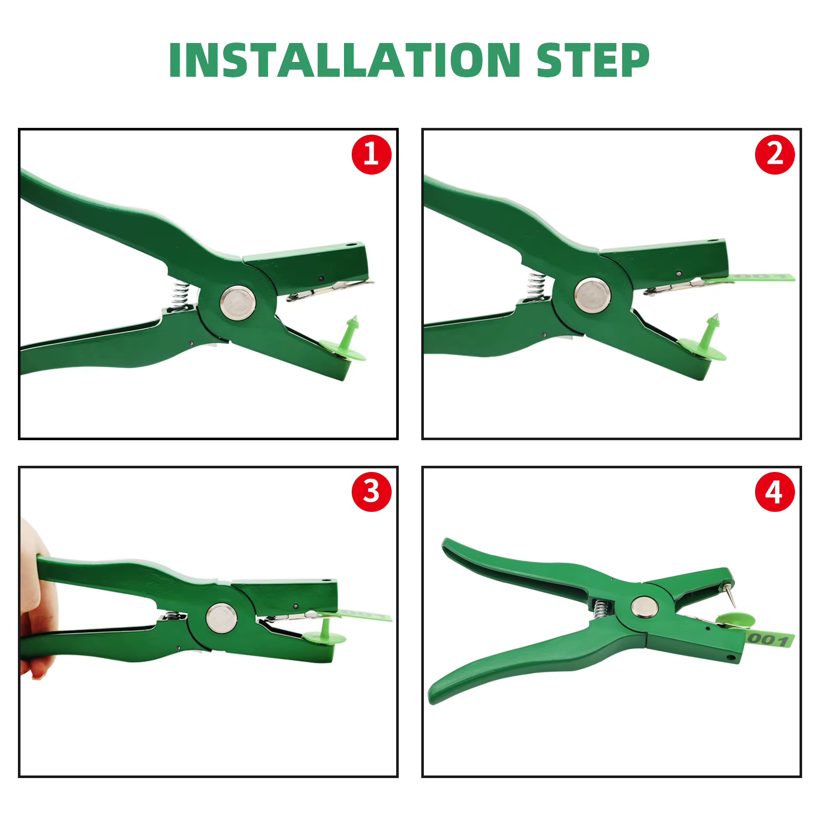 Ear Tag Pliers Livestock Animal Ear Tagging Gun Applicator For Sheep Goat Pig Cattle Rabbit Veterinary Marker Clamp Neddle — image 5