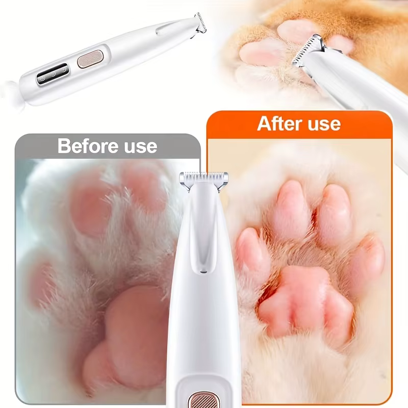 Pet Grooming Kit with Scissors, Low Noise Cordless Trimmer, USB Battery Powered LED Light for Dog Cat Face Paw Grooming — image 5