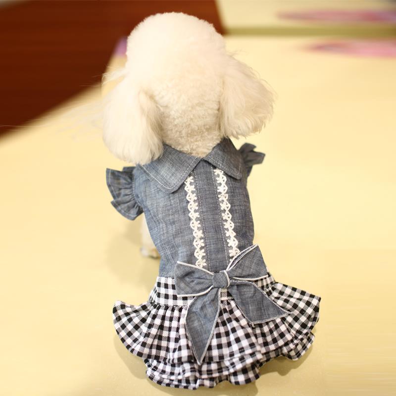 Teddy Small Dog Pet Denim Skirt Dog Clothes Spring And Summer Thin Breathable Princess Skirt — image 3