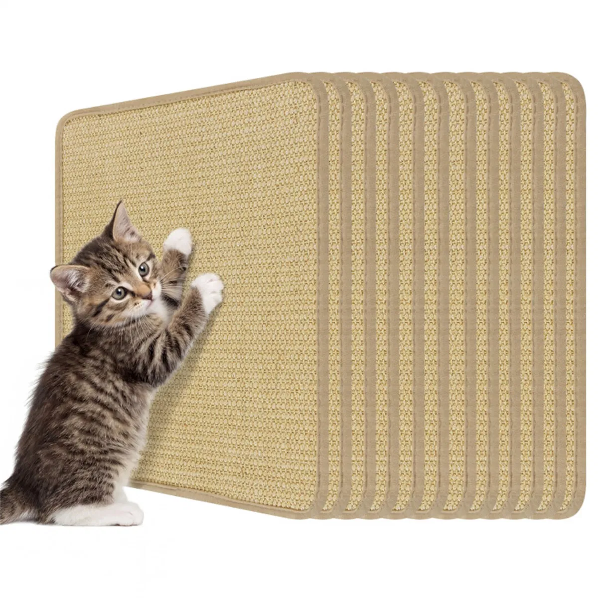 Natural 6-Piece Cat Scratching Mats, Sisal Material Anti-Slip Latex Backing Furniture Protector — image 7