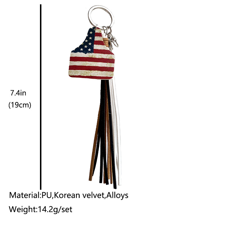 Western Cowboy Loss Prevention Device Aztec Bullhead Bull Brand Leather Keychain Leather Tassel Popular Pendant — image 8