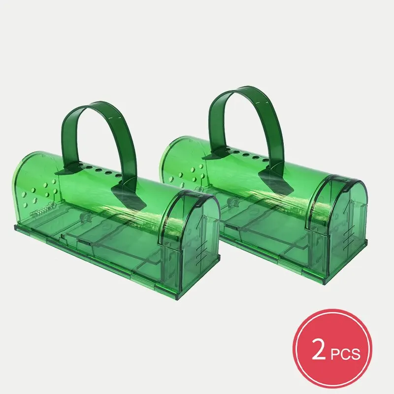 2PCS Plastic Mousetrap Bedroom Kitchen Warehouse Mousetrap With Handle Easily Catch Rats High Sensitive Pedal Trap — image 1