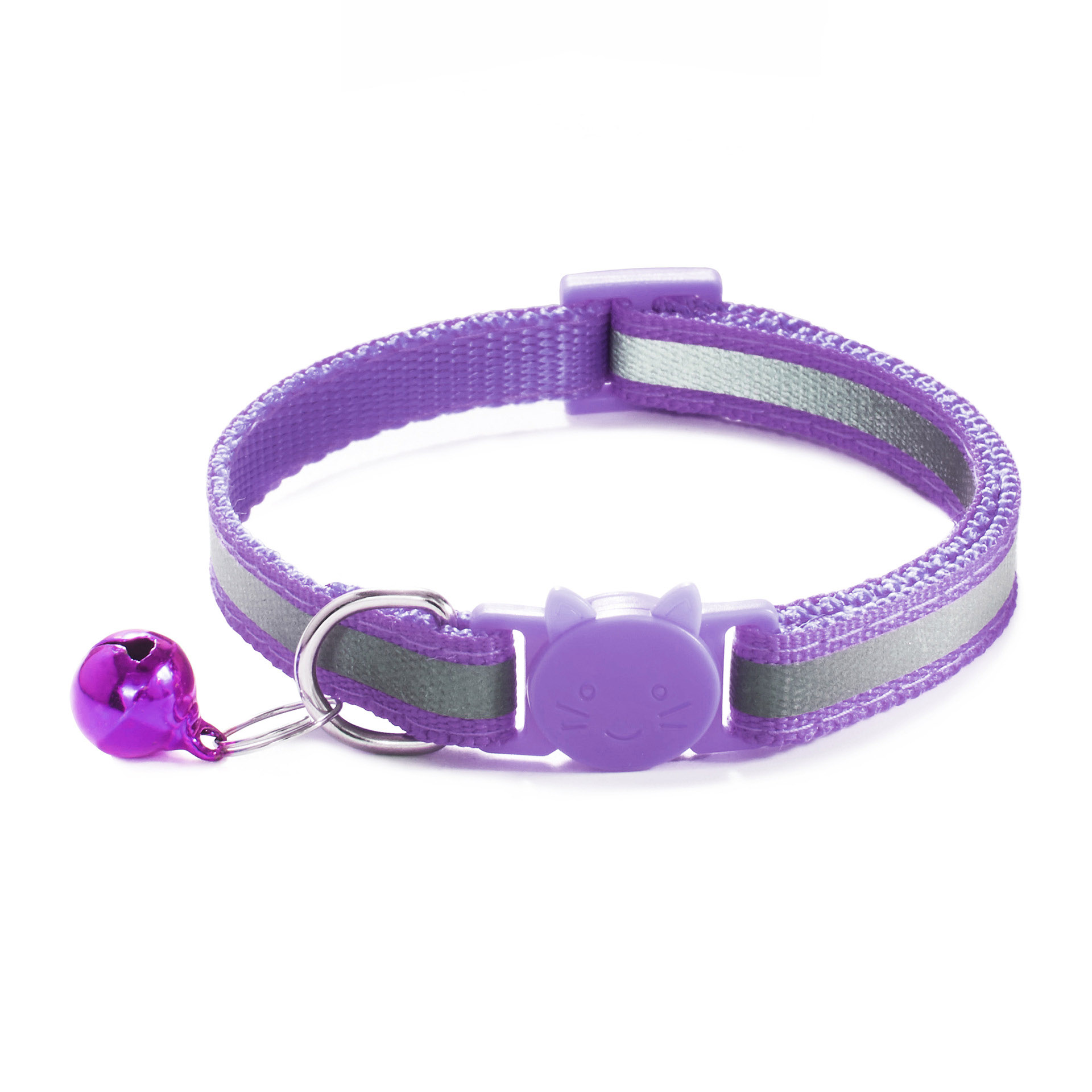 1.0 Colorful Reflective Cat Head Safety Clasp Collar Cat Collar Pet Cat Bell — image 11