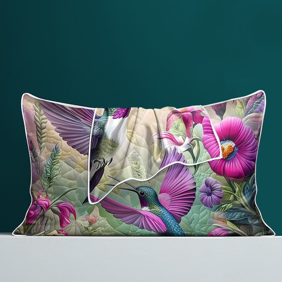 2 Piezas de Fundas de Almohada de Satén Con Estampado de Colibrí Tropical, Suaves y Delicadas Con la Piel, Aptas Para Todas las Estaciones — imagen 2