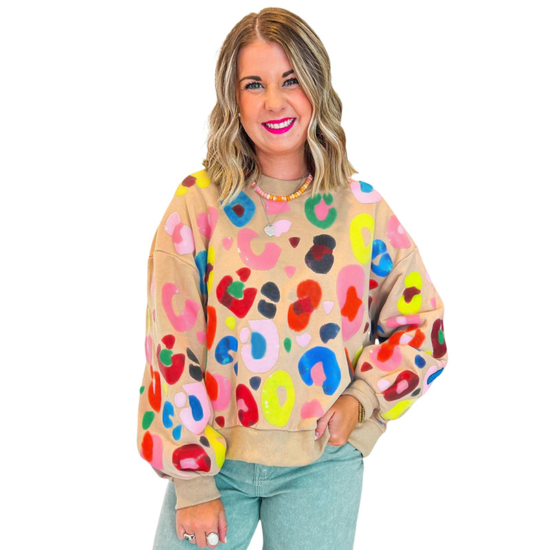 Sudadera con Manga Crew de Punto Leopardo de Invierno — imagen 5