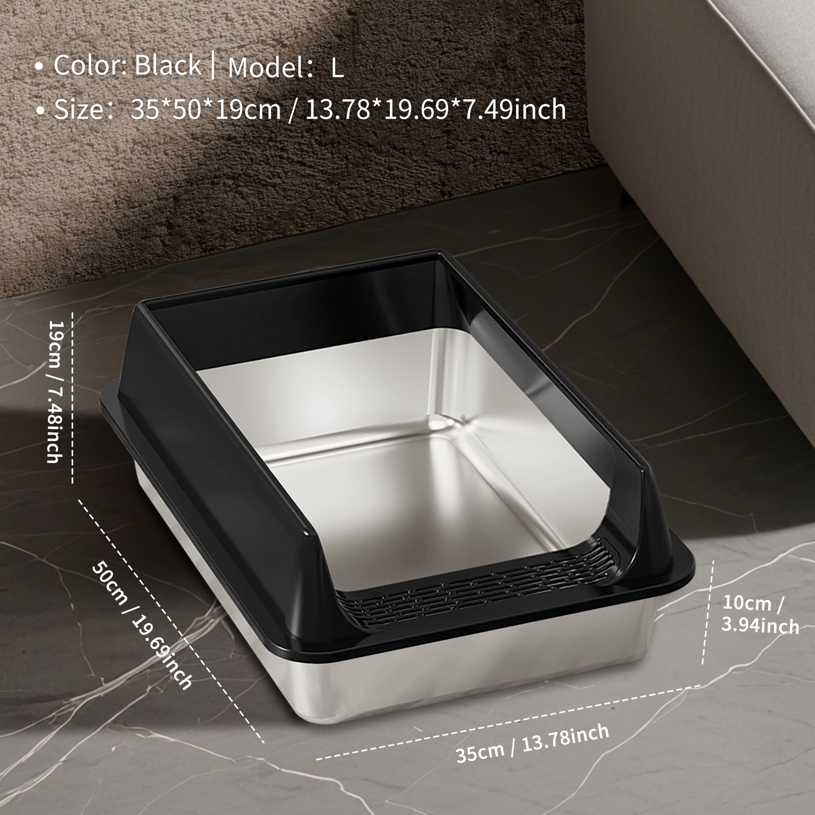 Solo Recogida en Tienda - Caja de Arena para Gatos de Acero Inoxidable — imagen 2