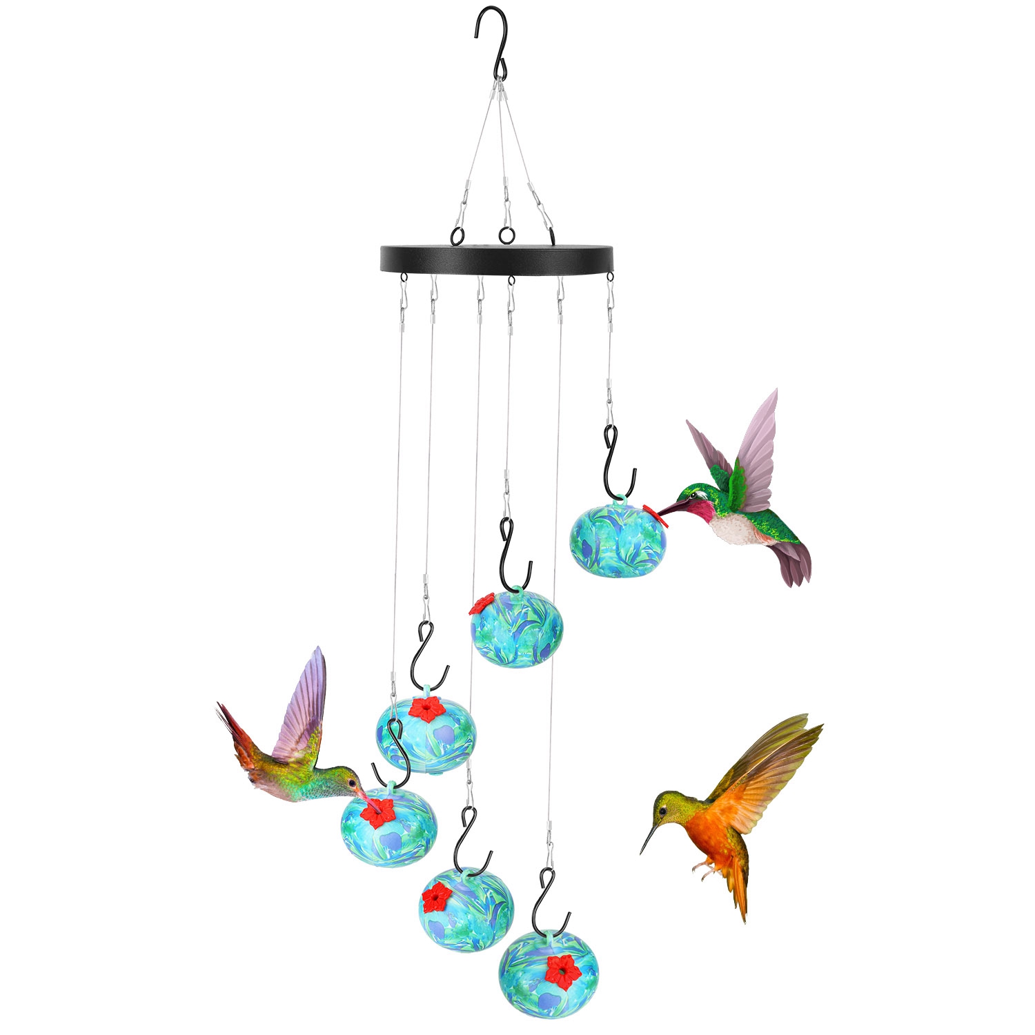 Cascabelas Colibríes Comedor de Humo Insecticida y Abeja Prueba para Exterior Pendiente para Observación Decoración para Jardín Terraza Patio Balcón — imagen 5