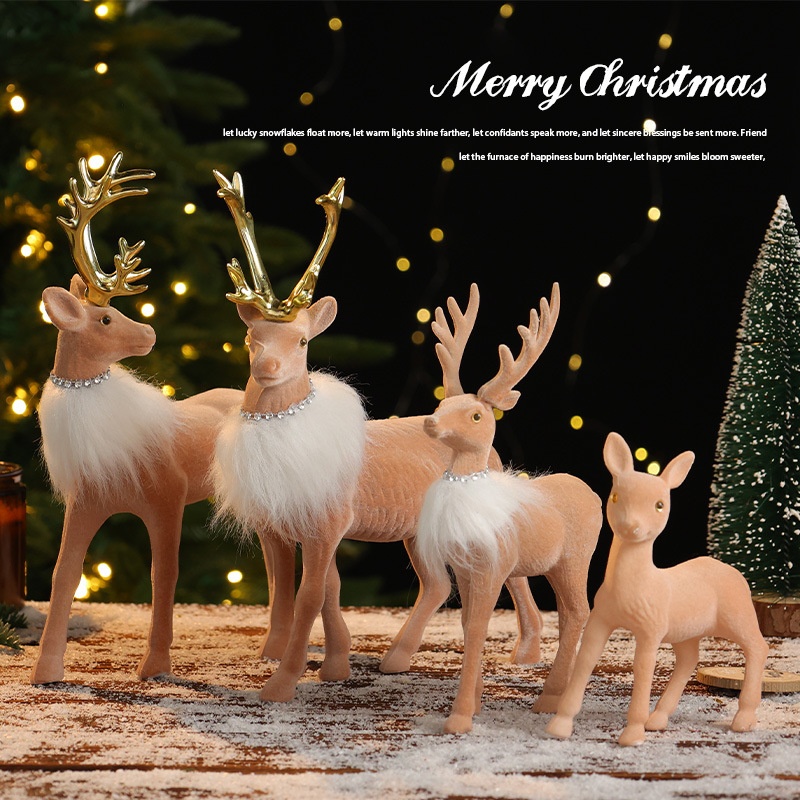 Christmas Reindeer Decoration, Christmas Ornament, Cartoon Holiday Decorative Figurine — image 4