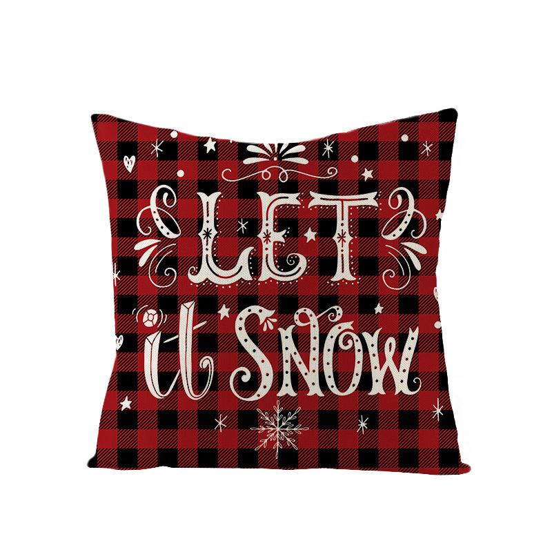 Christmas Pillow with Red Letter Elk Printed Cushion Cover and Linen Pillow Cover — image 4