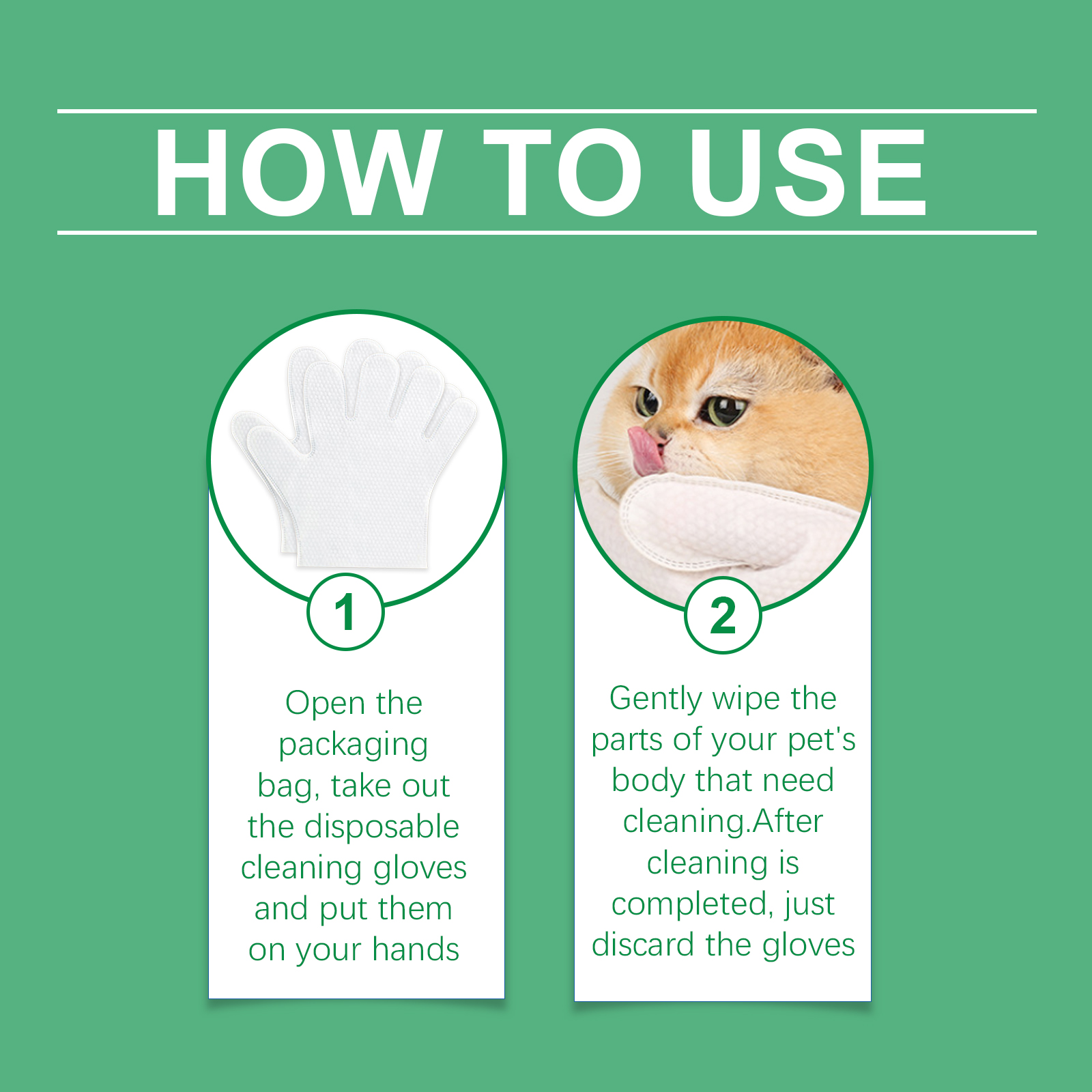 Pet Disposable Cleaning Gloves Dog Cat Hair And Skin Gentle Cleaning Care Gloves — image 8