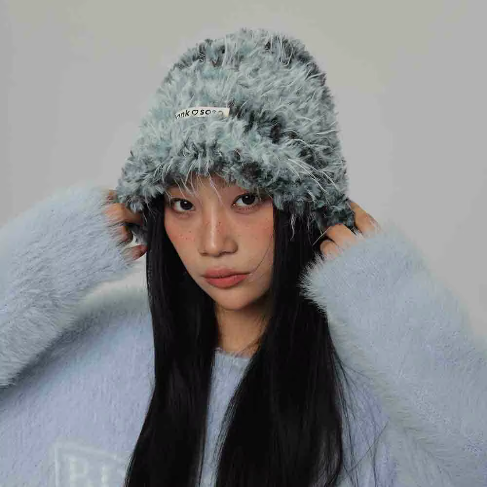 Rabbit Hair Hat Autumn and Winter Thickened Warmth and Cold Protection Hat Showy Face, Small Fur Ear Protection Fisherman's Hat — image 5