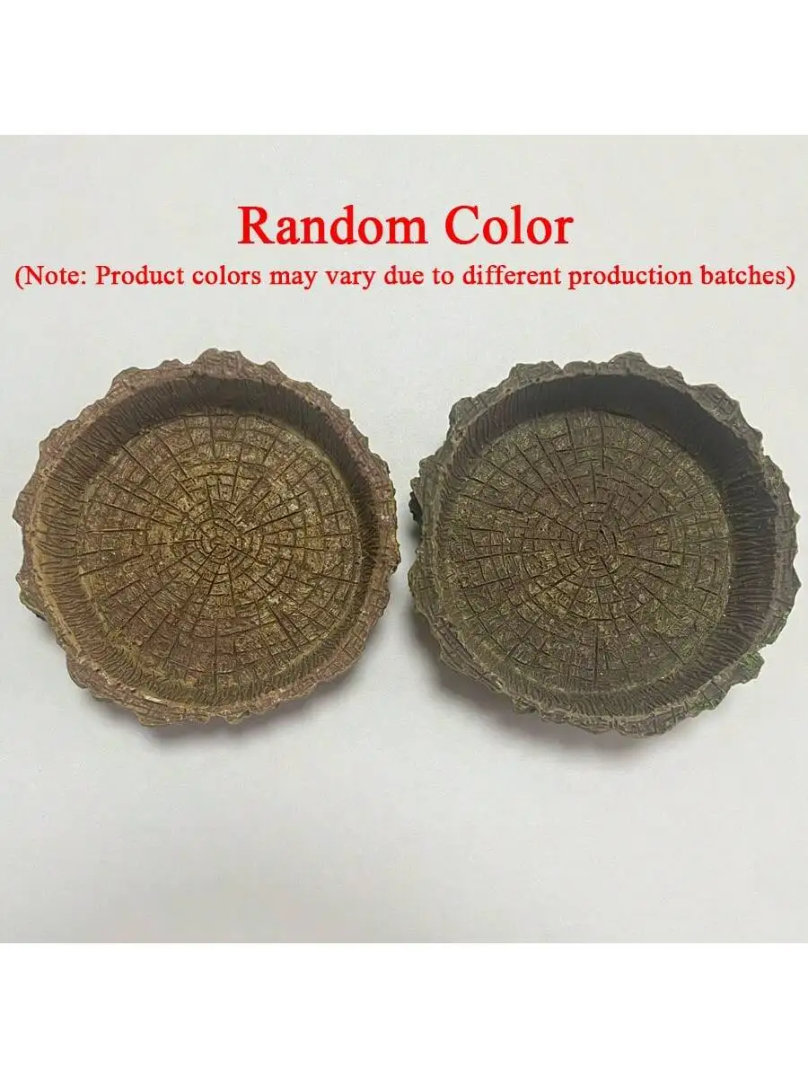 Tree Stump Shaped Reptile Food Water Bowl Resin Terrarium Decor for Lizards Snakes Small or Large Sizes — image 6