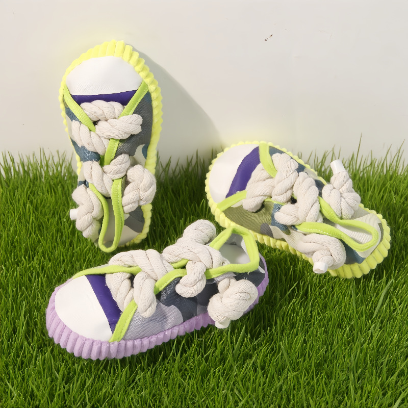 Durable Dog Toy Slippers for Self-Entertainment and Teeth Cleaning with Cotton Rope for Pet Dogs — image 3