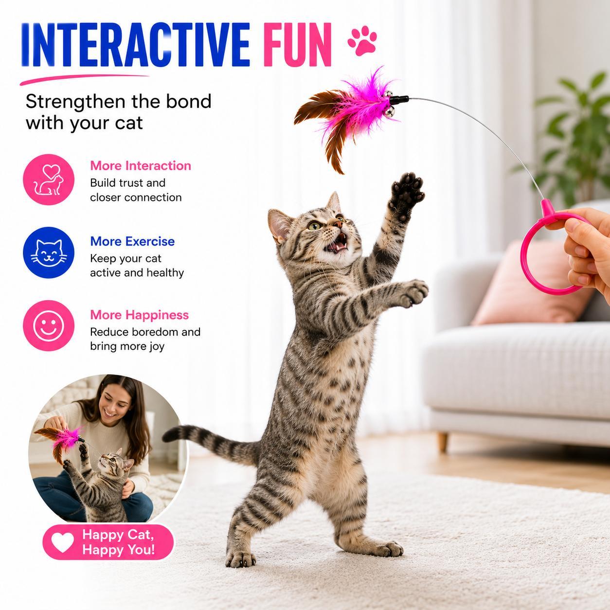 Wearable Cat Feather Collar Toy Interactive Neck-Worn Cat Teaser Automatic Exercise Toy Boosts Pet Activity Levels — image 8