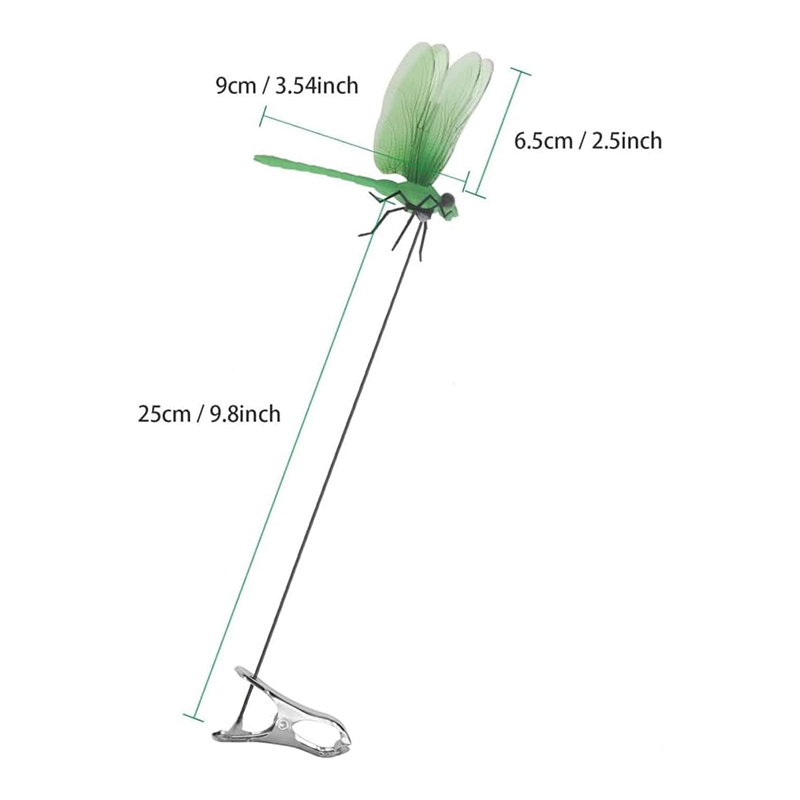 12pcs Dragonfly Hat Clips: realistic garden stake-style 3D outdoor decorative lures — image 7