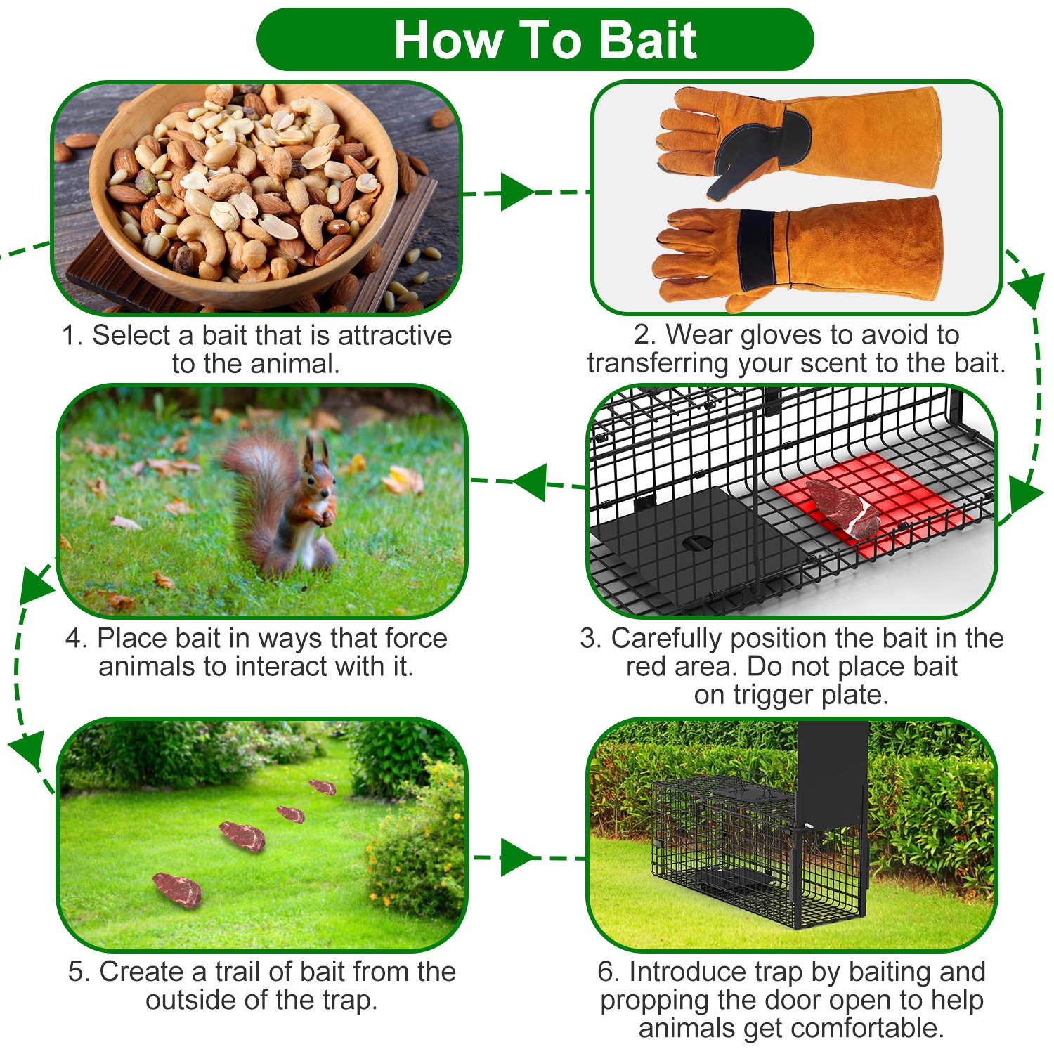 Live Animal Cage Trap For Animals Humane Galvanized Iron Trap Cage For Raccoons Armadillos Foxes Opossums Muskrats Beavers 26in 32in 40in Size Options — image 19