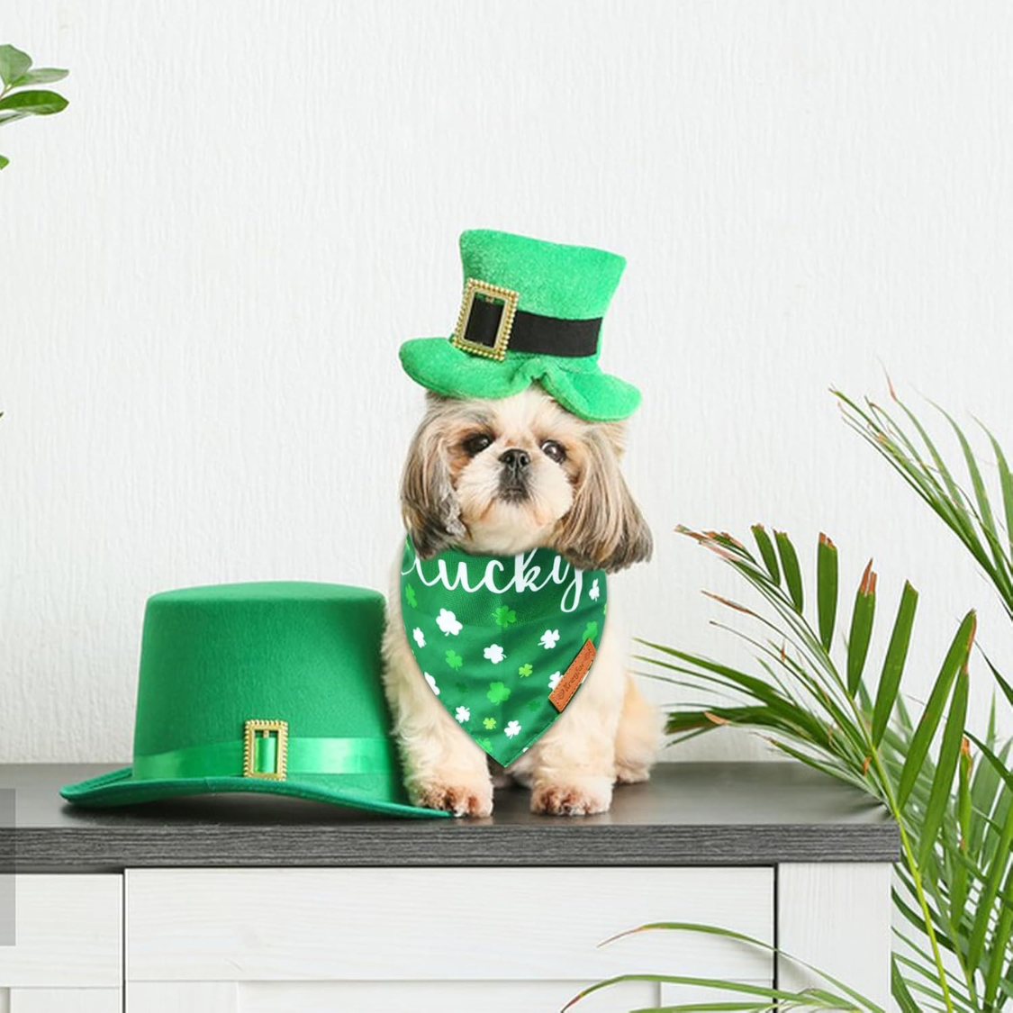 2 Piezas de Pañoletas Para Perro del Día de San Patricio, Bufanda Triangular Reversible de Doble Cara — imagen 7
