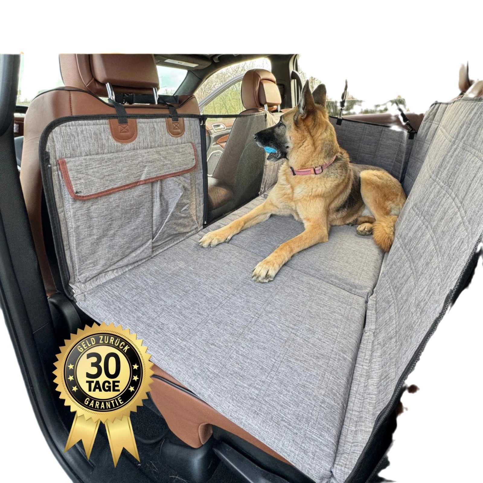 Plato de Soporte Ampliado para Perros - Colchón Automotriz con Cinturones de Seguridad — imagen 2