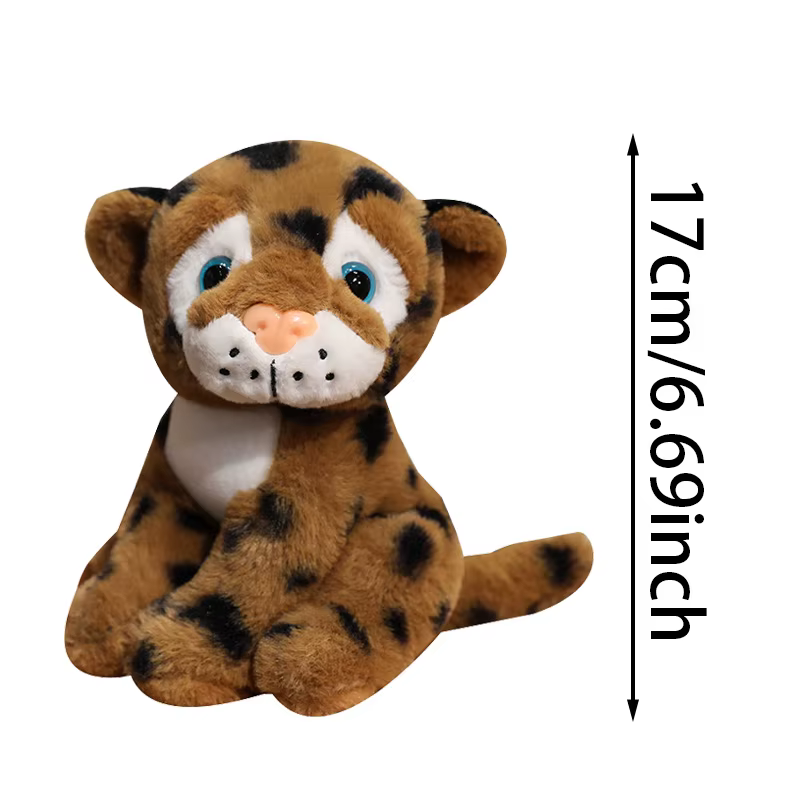 Realistic Cute Leopard Plush Toy Soft Cozy Wild Animal Toys Lifelike Leopard Plush Doll Lovely Desktop Decor Kids Gift Getaway — image 6